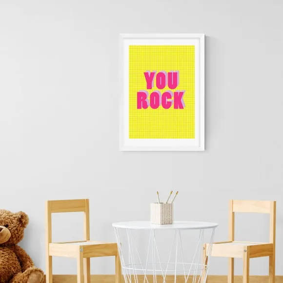 Typographic Wall Print - Yellow, Archival Paper