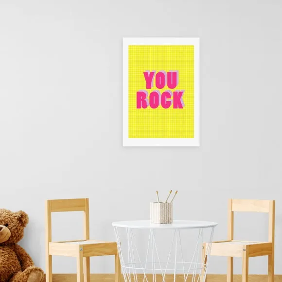Typographic Wall Print - Yellow, Archival Paper image