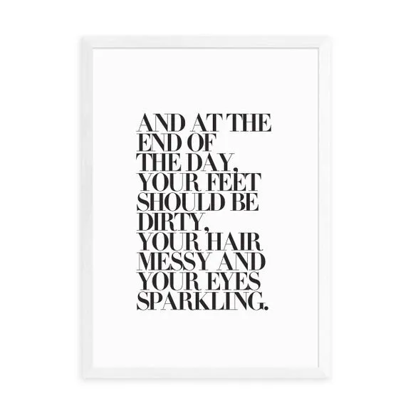 Typography Framed Print - Black
