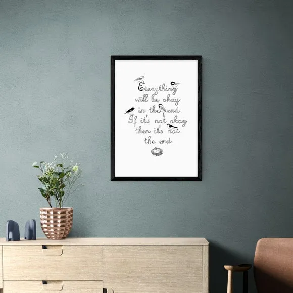 Typography Framed Print - Black