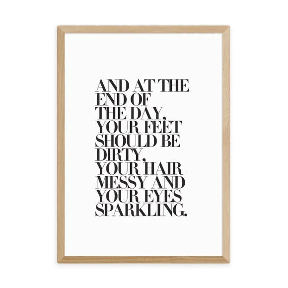 Typography Framed Print - Black
