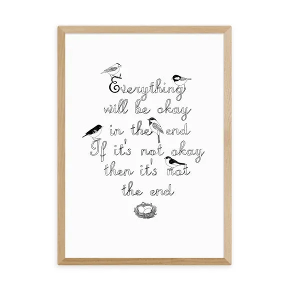 Typography Framed Print - Black