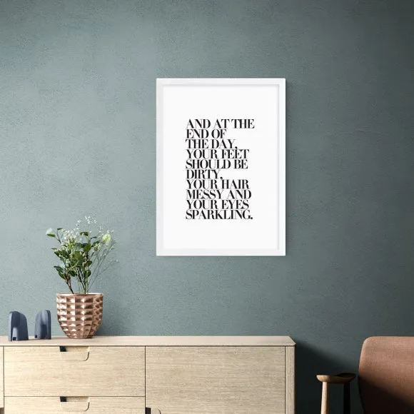 Typography Framed Print - Black