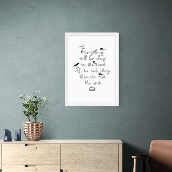 Typography Framed Print - Black
