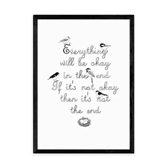Typography Framed Print - Black
