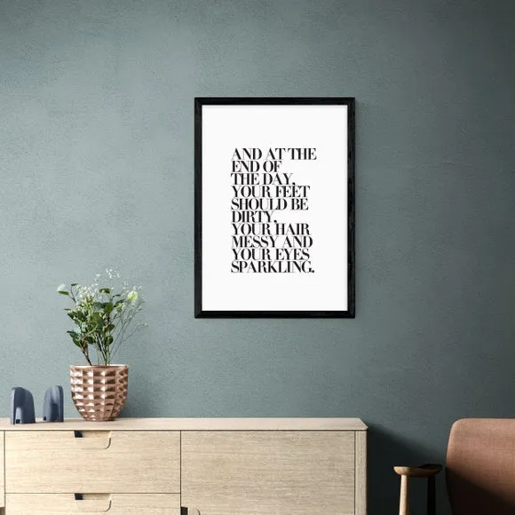 Typography Framed Print - Black