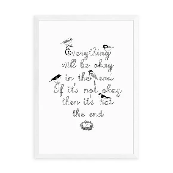 Typography Framed Print - Black
