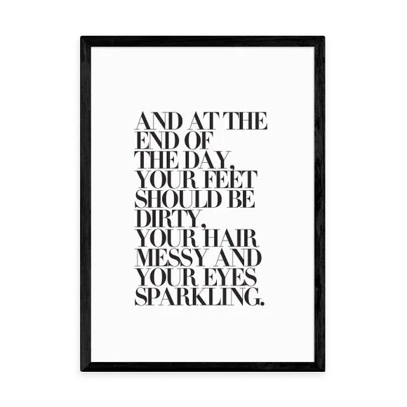 Typography Framed Print - Black