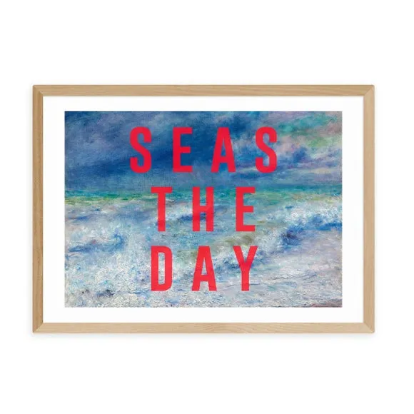 Typography Framed Print - Blue