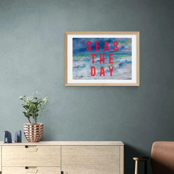 Typography Framed Print - Blue