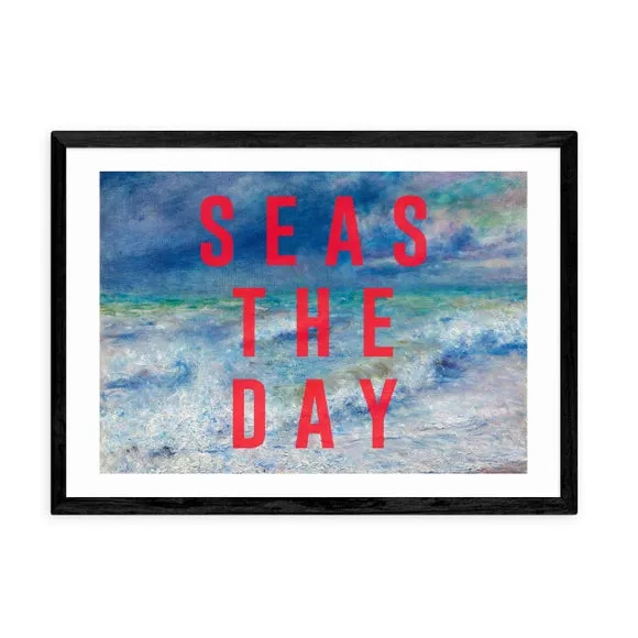Typography Framed Print - Blue