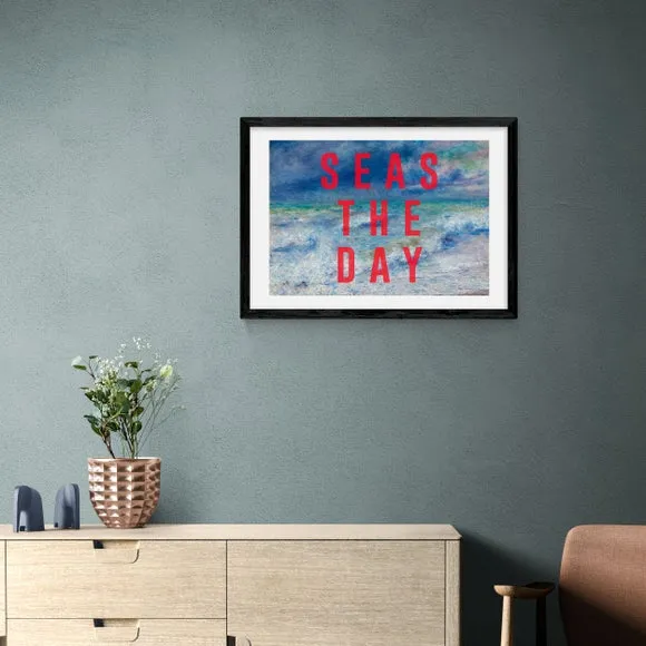 Typography Framed Print - Blue
