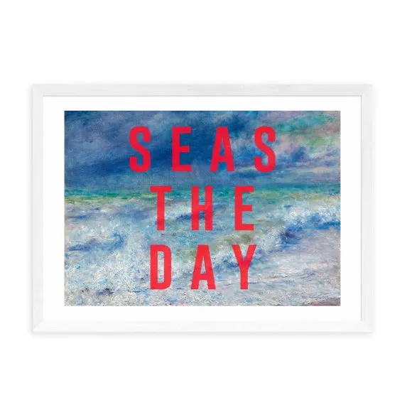 Typography Framed Print - Blue