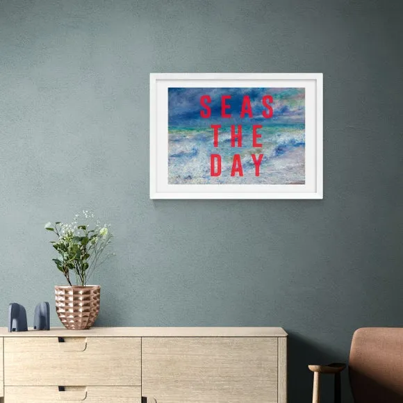 Typography Framed Print - Blue