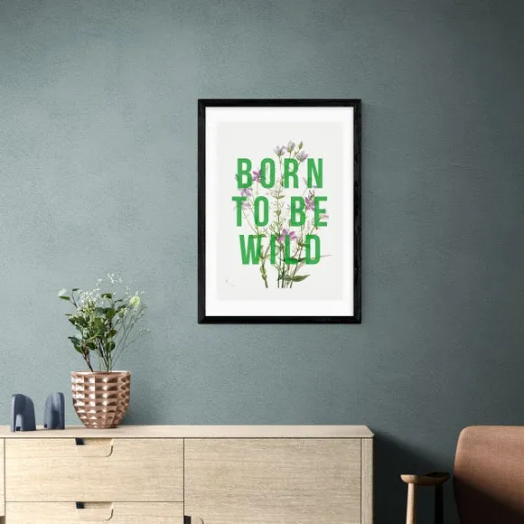 Typography Framed Print - Green