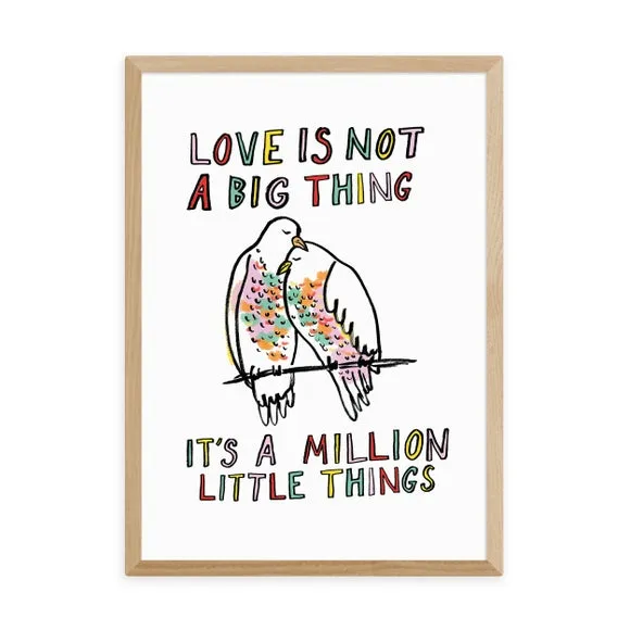 Typography Framed Print - Multicolor, Paper