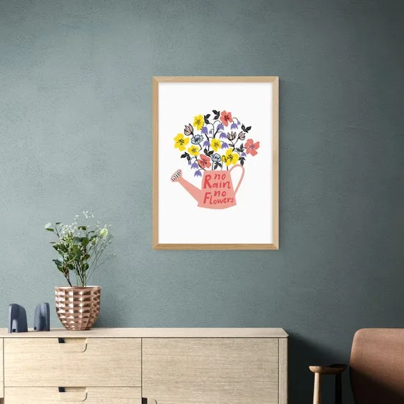 Typography Framed Print - Multicolor, Paper