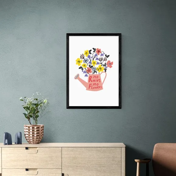 Typography Framed Print - Multicolor, Paper