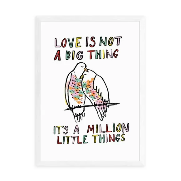 Typography Framed Print - Multicolor, Paper