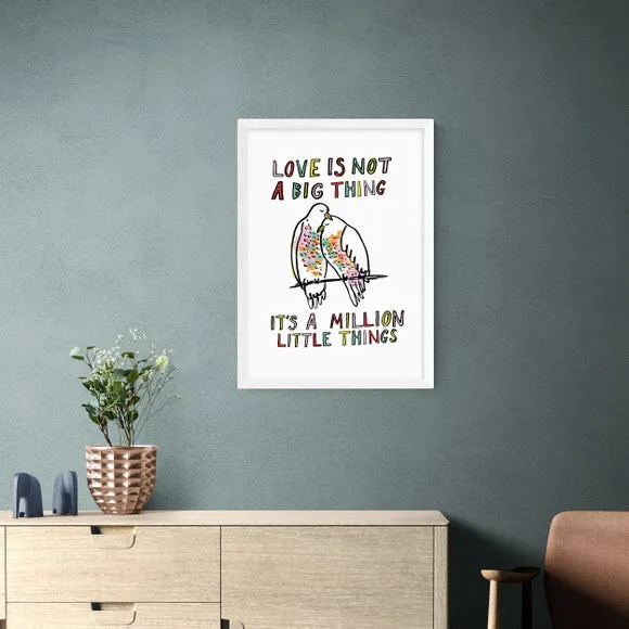 Typography Framed Print - Multicolor, Paper