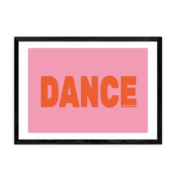 Typography Framed Print - Pink
