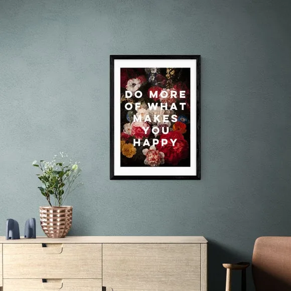 Typography Framed Print - Red