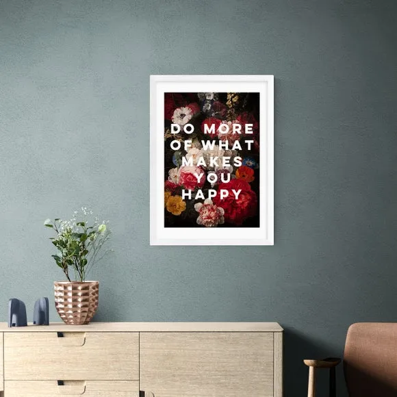 Typography Framed Print - Red