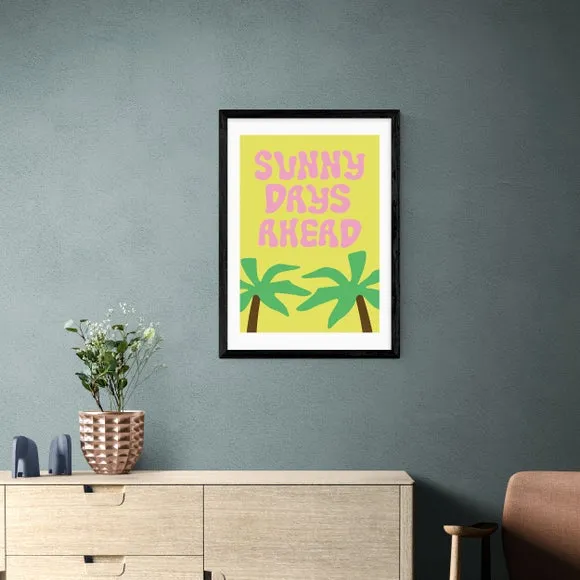Typography Framed Print - Yellow