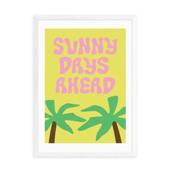Typography Framed Print - Yellow