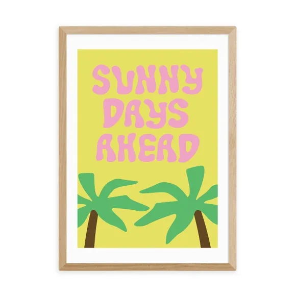 Typography Framed Print - Yellow