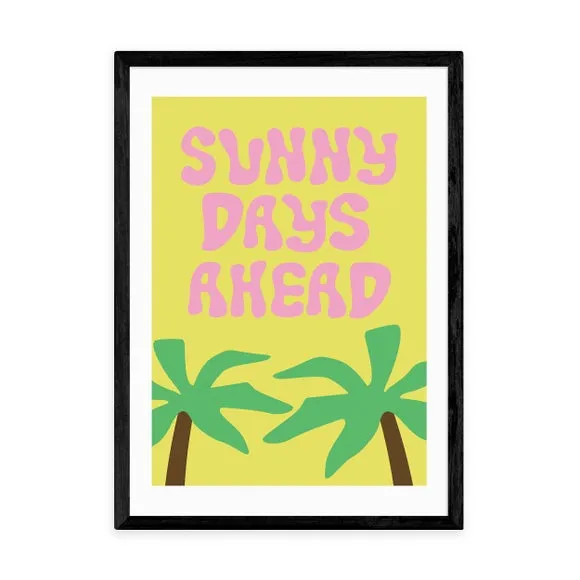 Typography Framed Print - Yellow