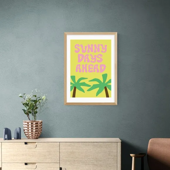 Typography Framed Print - Yellow