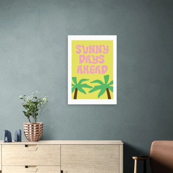 Typography Framed Print - Yellow image