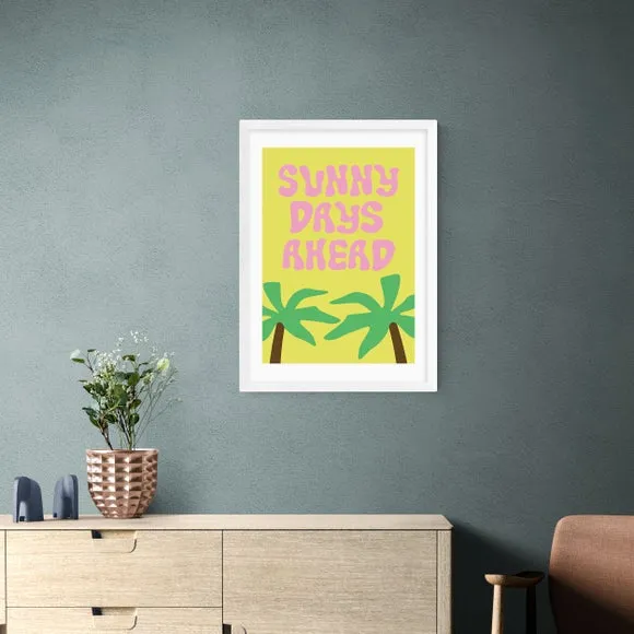 Typography Framed Print - Yellow