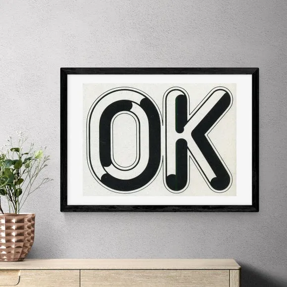 Typography Wall Print - Black, Paper
