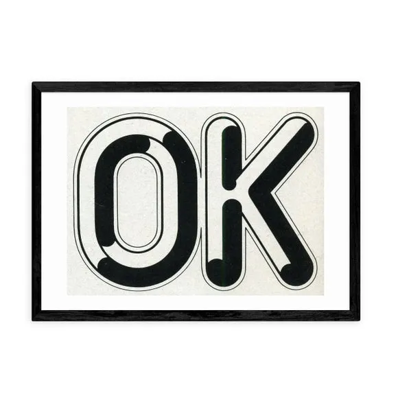 Typography Wall Print - Black, Paper