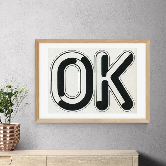 Typography Wall Print - Black, Paper