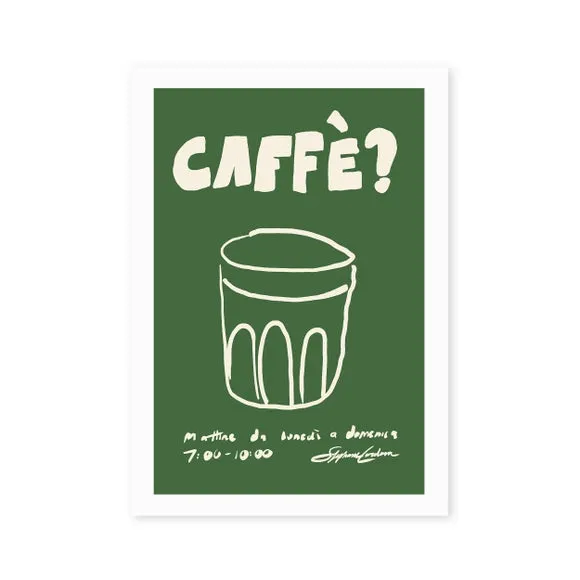 Typography Wall Print - Green, Archival Paper