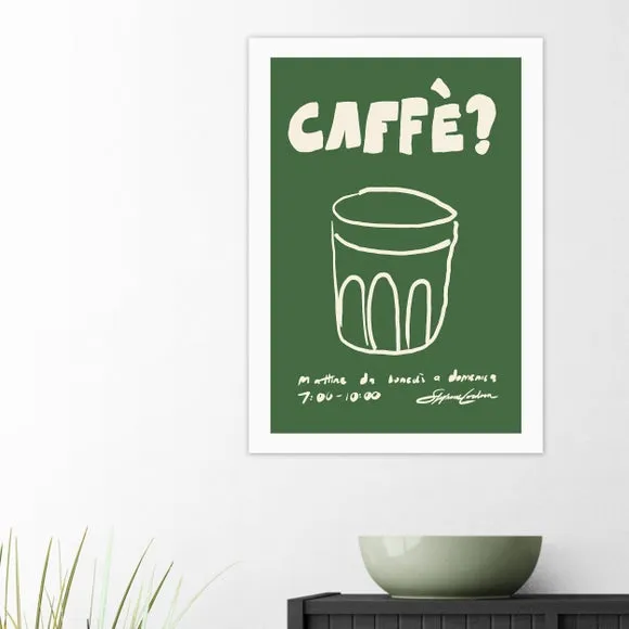Typography Wall Print - Green, Archival Paper image