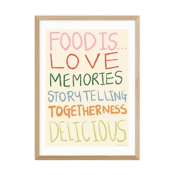 Typography Wall Print - Natural, Paper