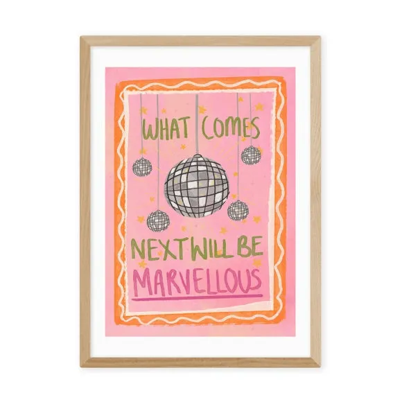 Typography Wall Print - Pink, Archival Paper