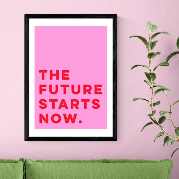 Typography Wall Print - Pink, Archival Paper