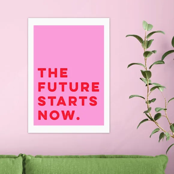 Typography Wall Print - Pink, Archival Paper
