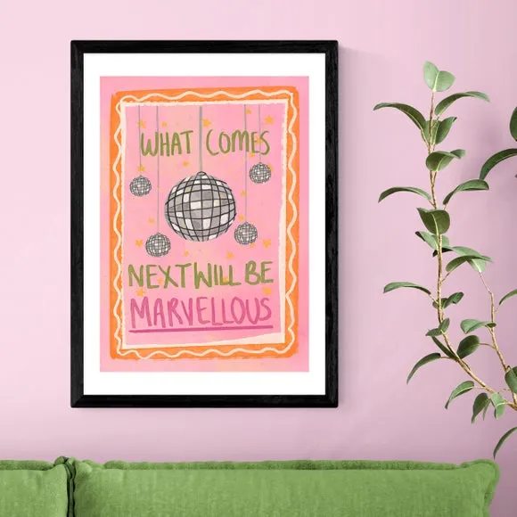 Typography Wall Print - Pink, Archival Paper