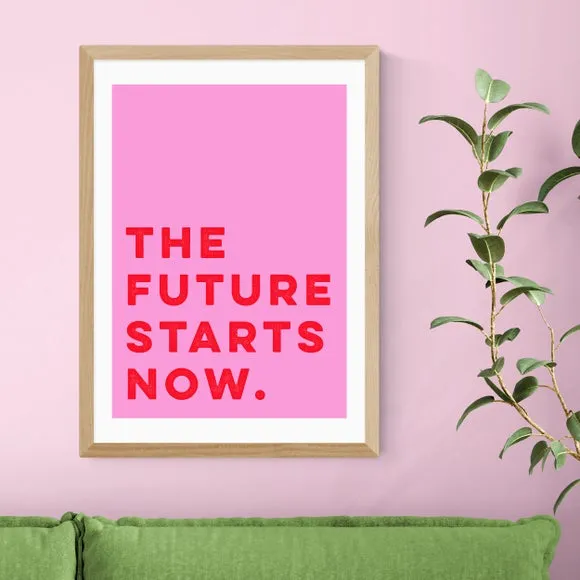 Typography Wall Print - Pink, Archival Paper