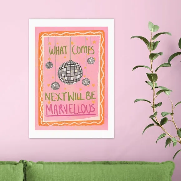 Typography Wall Print - Pink, Archival Paper image