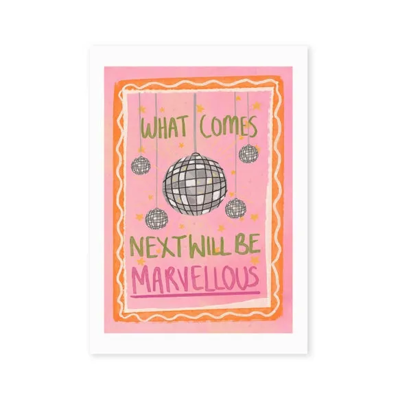 Typography Wall Print - Pink, Archival Paper