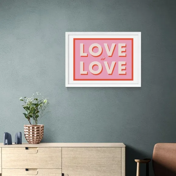 Typography Wall Print - Pink, Paper