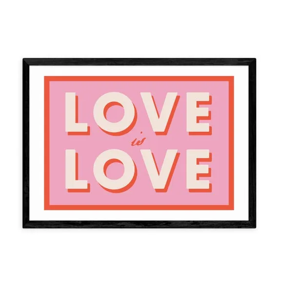 Typography Wall Print - Pink, Paper