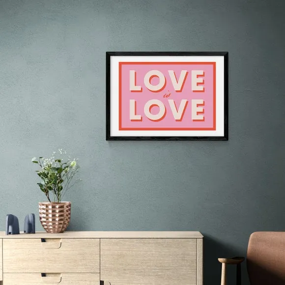 Typography Wall Print - Pink, Paper